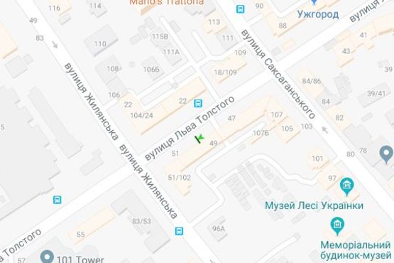 Схема рекламной плоскости по адресу Льва Толстого вул., 49