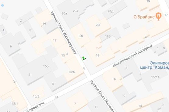 Схема рекламної площини за адресою Мала Житомирська вул., 18