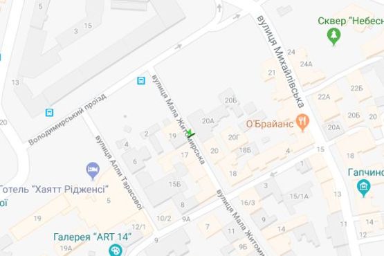 Схема рекламной плоскости по адресу Мала Житомирська вул., 20а