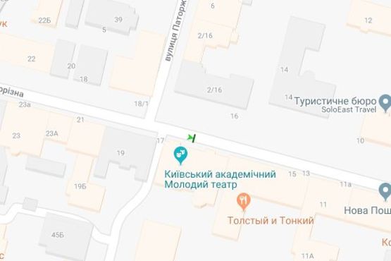 Схема рекламной плоскости по адресу Прорізна вул., 17