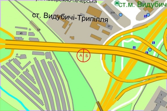 Схема рекламної площини за адресою Саперно-Слободская, 31,выезд