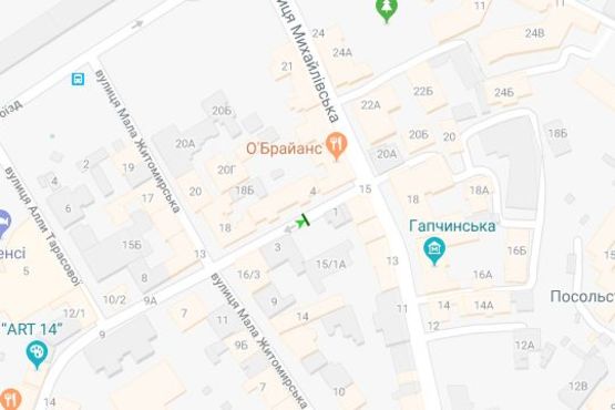 Схема рекламной плоскости по адресу Михайлівський пров., 1