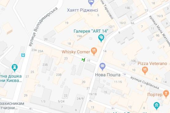 Схема рекламної площини за адресою Софіївська вул., 19/18