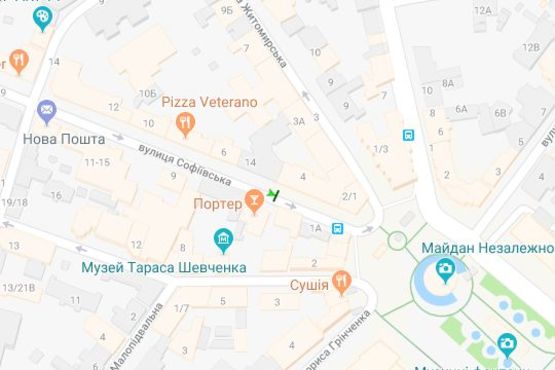 Схема рекламної площини за адресою Софіївська вул., 4