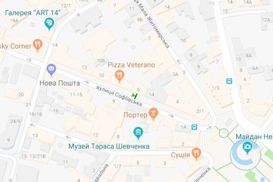Схема рекламной плоскости по адресу Софіївська вул., 6