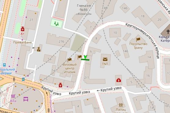 Схема рекламной плоскости по адресу Круглоуніверситетська вул., 4