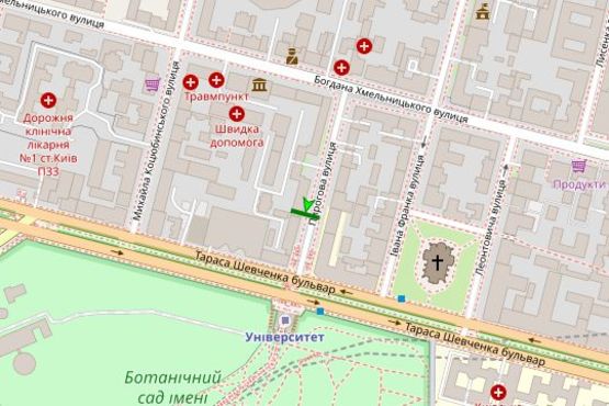 Схема рекламной плоскости по адресу Пирогова вул., 4/26