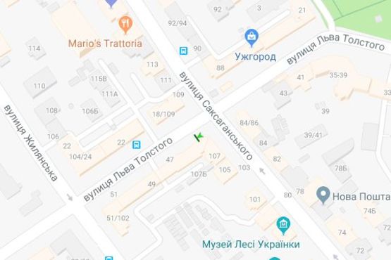 Схема рекламной плоскости по адресу Льва Толстого вул., 47