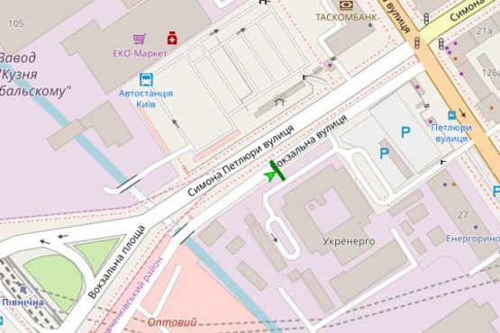 Схема рекламной плоскости по адресу Симона Петлюри вул., 25