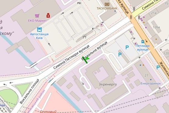 Схема рекламної площини за адресою Симона Петлюри вул., 25