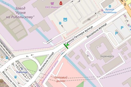 Схема рекламной плоскости по адресу Симона Петлюри вул., 29