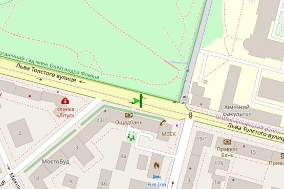 Схема рекламной плоскости по адресу Льва Толстого вул., 21 розподілювач №3 (в направл. пл.Льва Толстого)