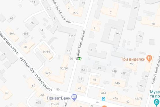 Схема рекламной плоскости по адресу Тарасівська вул., 11