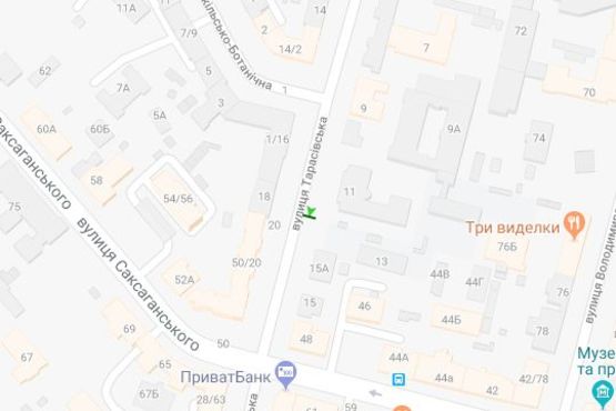 Схема рекламної площини за адресою Тарасівська вул., 11