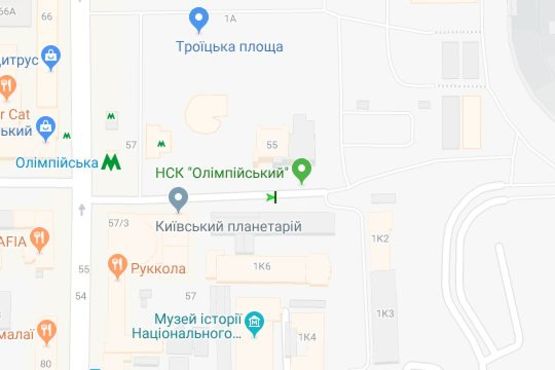 Схема рекламной плоскости по адресу Фізкультури вул., 1   №2