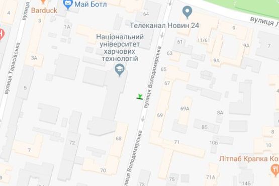 Схема рекламной плоскости по адресу Володимирська вул., 66