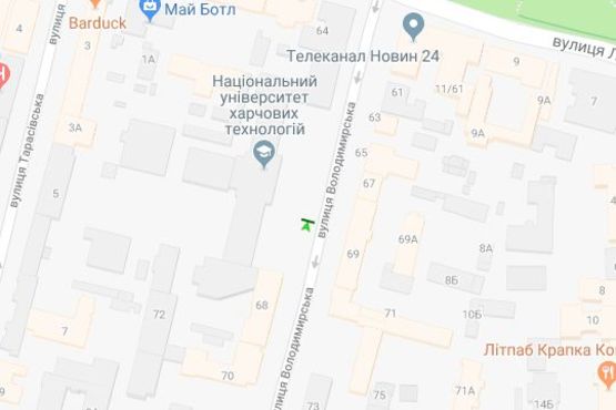 Схема рекламной плоскости по адресу Володимирська вул., 66