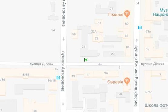 Схема рекламной плоскости по адресу Ділова вул., 24