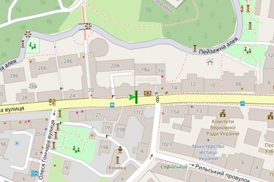 Схема рекламної площини за адресою Велика Житомирська вул., 20   №1