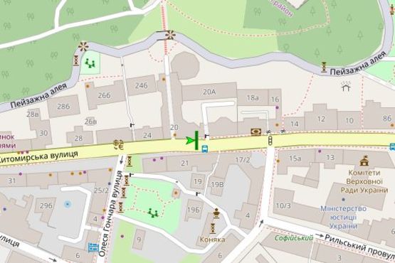 Схема рекламної площини за адресою Велика Житомирська вул., 20  №2