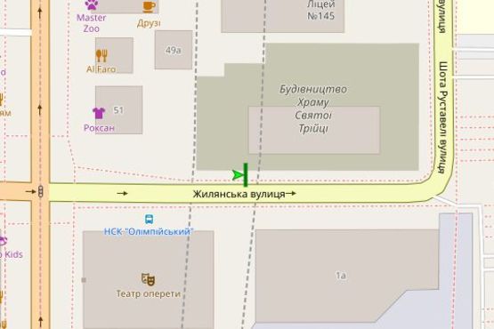 Схема рекламної площини за адресою Жилянська вул., 4