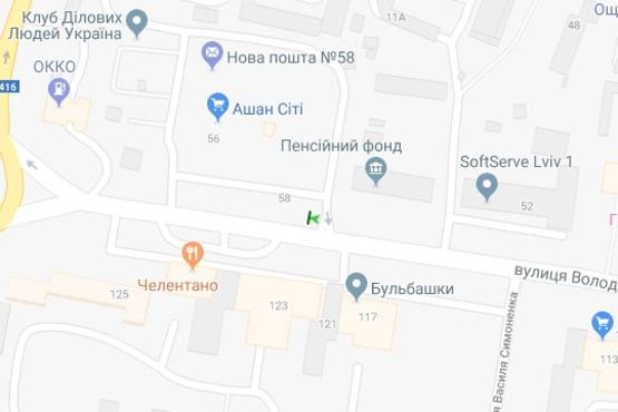 Схема рекламной плоскости по адресу Володимира Великого вул., 58 (№2)