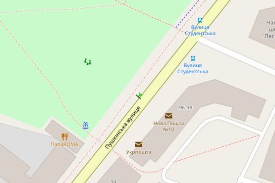 Схема рекламной плоскости по адресу Пушкінська вул., 96