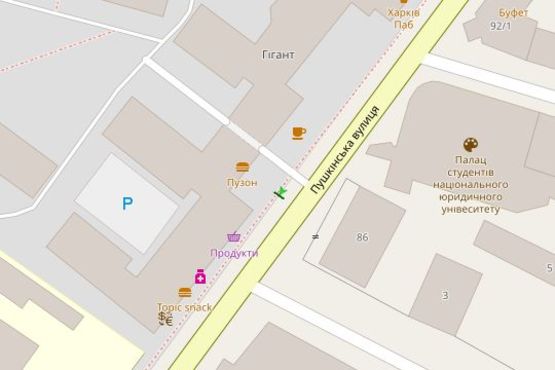 Схема рекламной плоскости по адресу Пушкінська вул., 79 (№2)