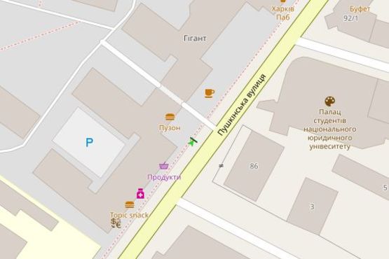 Схема рекламной плоскости по адресу Пушкінська вул., 79 (№2)