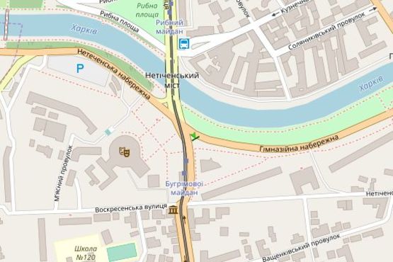 Схема рекламной плоскости по адресу Червоношкільна наб. - Університетська вул. (Спортмастер)