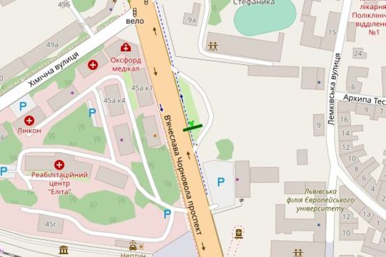 Схема рекламной плоскости по адресу Вячеслава Чорновола просп. (АЗС)