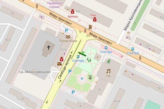 Схема рекламной плоскости по адресу Свободи вул. - Миру просп.