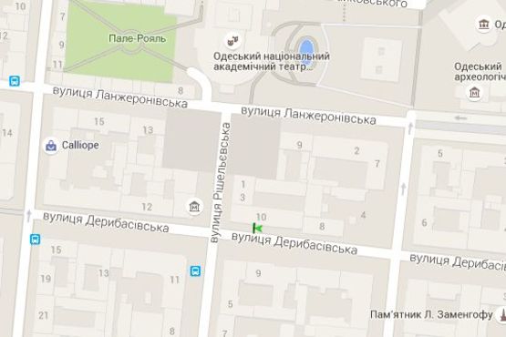 Схема рекламной плоскости по адресу Дерибасівска вул., 10 - Рішельєвська вул.