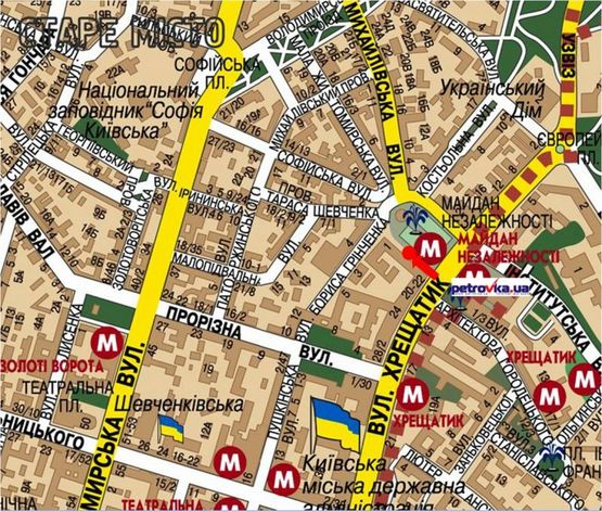 Схема рекламной плоскости по адресу Независимости пл., возле "Главпочтампт", в сторону Софиевская ул., №3