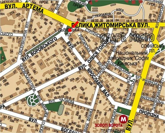 Схема рекламної площини за адресою Львовская пл. (территория парка), в сторону Ярославов Вал ул., №2