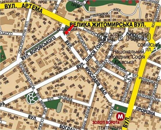 Схема рекламної площини за адресою Львовская пл. / Ярославов Вал ул., территория парка, в сторону Ярославов Вал ул., №1