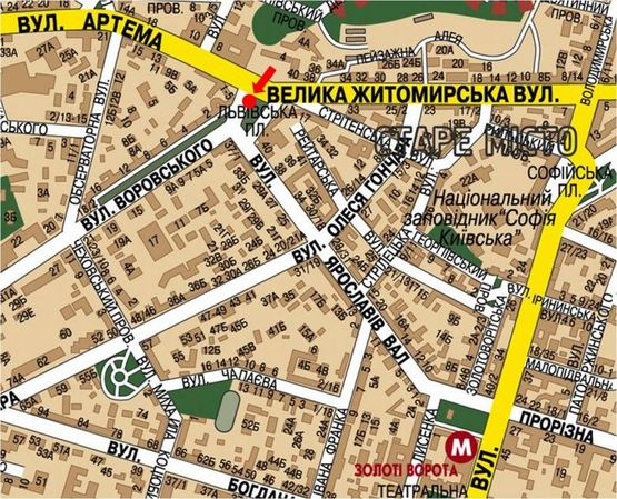 Схема рекламної площини за адресою Львовская пл., территория парка (напротив д. №1-5 по Сечевых Стрельцов ул. (бывш. Артема ул.)), в сторону Бульварно-Кудрявская ул. (бывш. Воровского ул.), №3