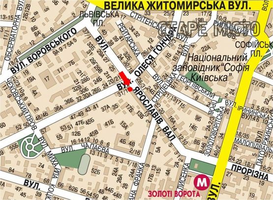 Схема рекламной плоскости по адресу Ярославов Вал ул., 19 / Гончара ул., в сторону Владимирская ул.