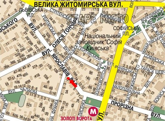 Схема рекламной плоскости по адресу Ярославов Вал ул., 11, в сторону Львовская пл.