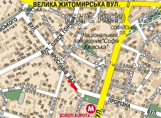 Схема рекламной плоскости по адресу Ярославов Вал ул., 7, в сторону Львовская пл.