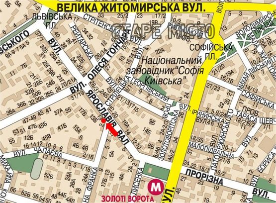 Схема рекламной плоскости по адресу Ярославов Вал ул., 13, в сторону Львовская пл.