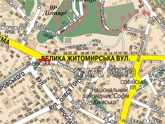 Схема рекламной плоскости по адресу Б. Житомирская ул. / Сретенская ул., 17, в сторону Владимирская ул.