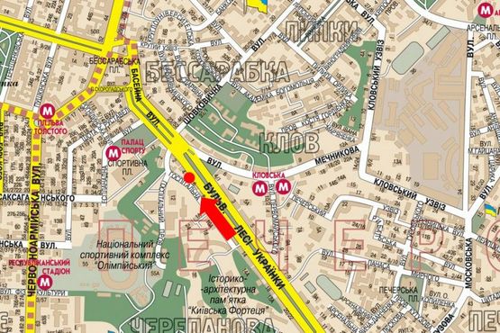 Схема рекламної площини за адресою Украинки бул., 4