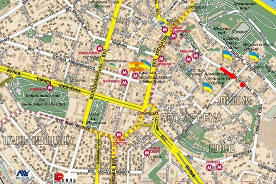 Схема рекламної площини за адресою Институтская ул., 22