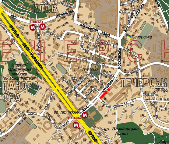 Схема рекламної площини за адресою Алмазова ул. (бывш. Кутузова ул.), 1