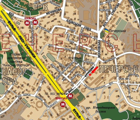 Схема рекламной плоскости по адресу Алмазова ул. (бывш. Кутузова ул.), 1