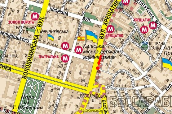 Схема рекламной плоскости по адресу Крещатик ул., 27-А