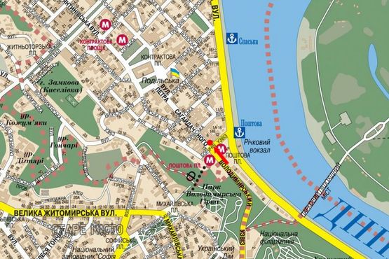 Схема рекламної площини за адресою Сагайдачного ул., 4, в сторону Контрактовая пл.