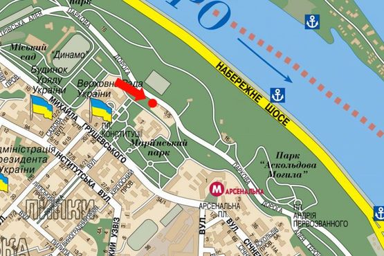 Схема рекламной плоскости по адресу Парковая дорога ул., 3/5, 150м, правый, в сторону Первозванного пл.