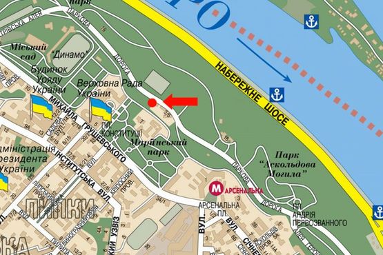 Схема рекламной плоскости по адресу Парковая дорога ул., 3/5, 150м, правый, в сторону Европейская пл.